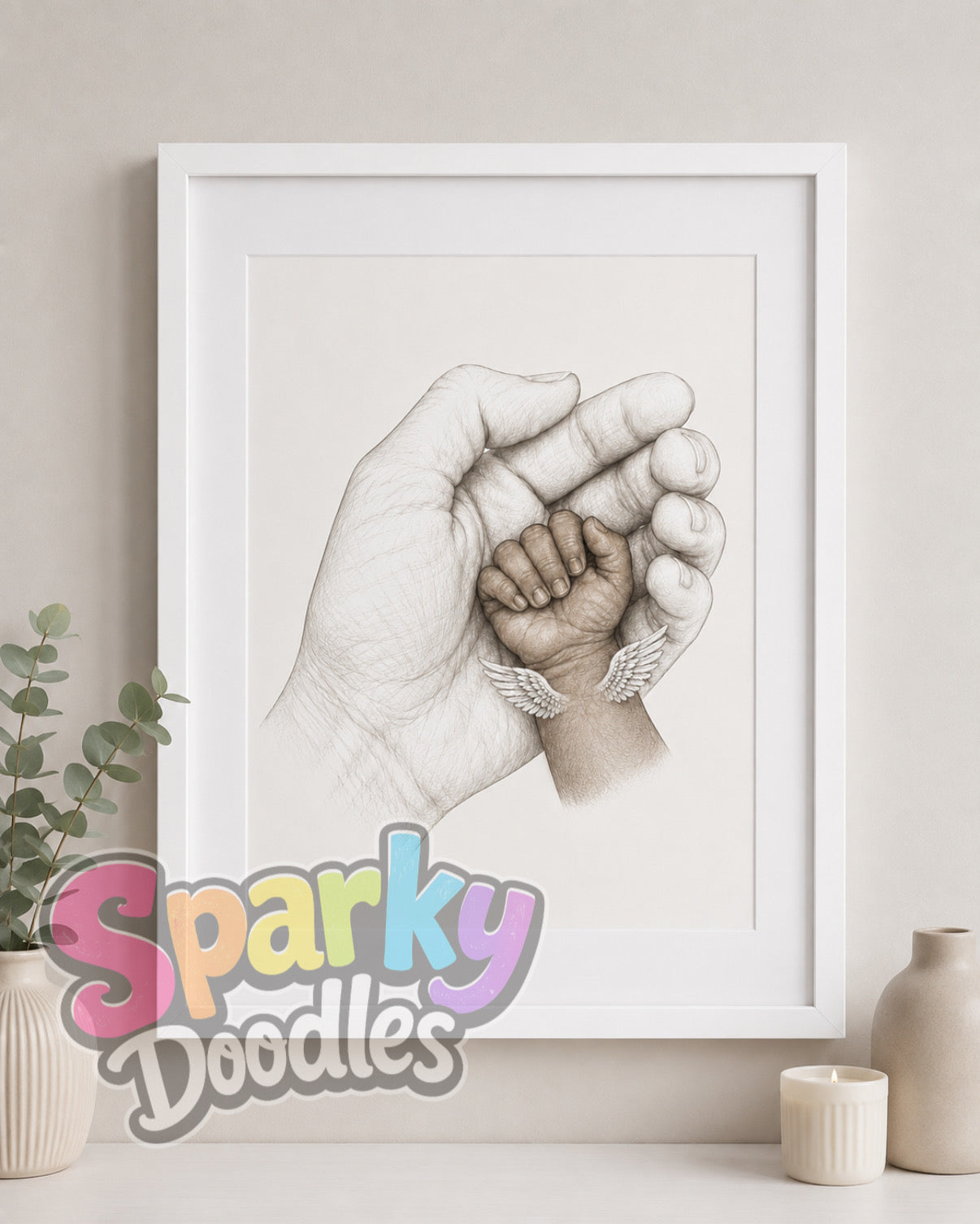 Angel Hands & Feet Child Loss & Remembrance A4 Print (Pay What You Can Afford) - A4 Keepsake - Unframed