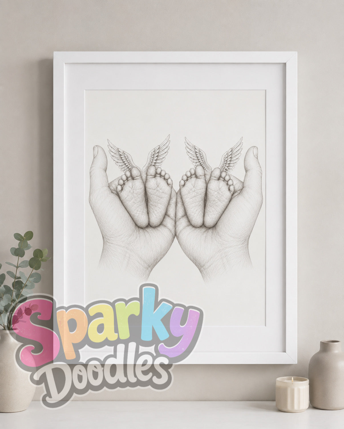 Angel Hands & Feet Child Loss & Remembrance A4 Print (Pay What You Can Afford) - A4 Keepsake - Unframed