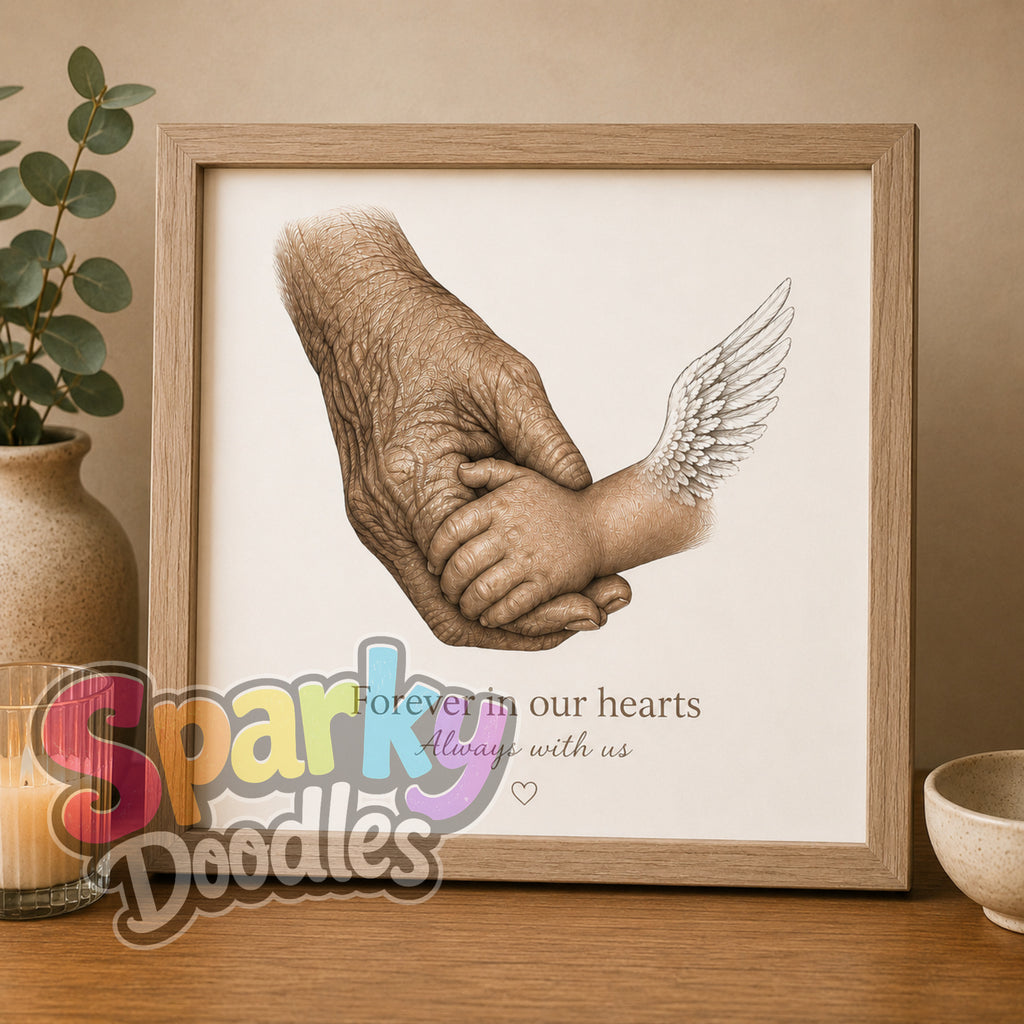Angel Hands & Feet Child Loss & Remembrance A4 Print (Pay What You Can Afford) - A4 Keepsake - Unframed