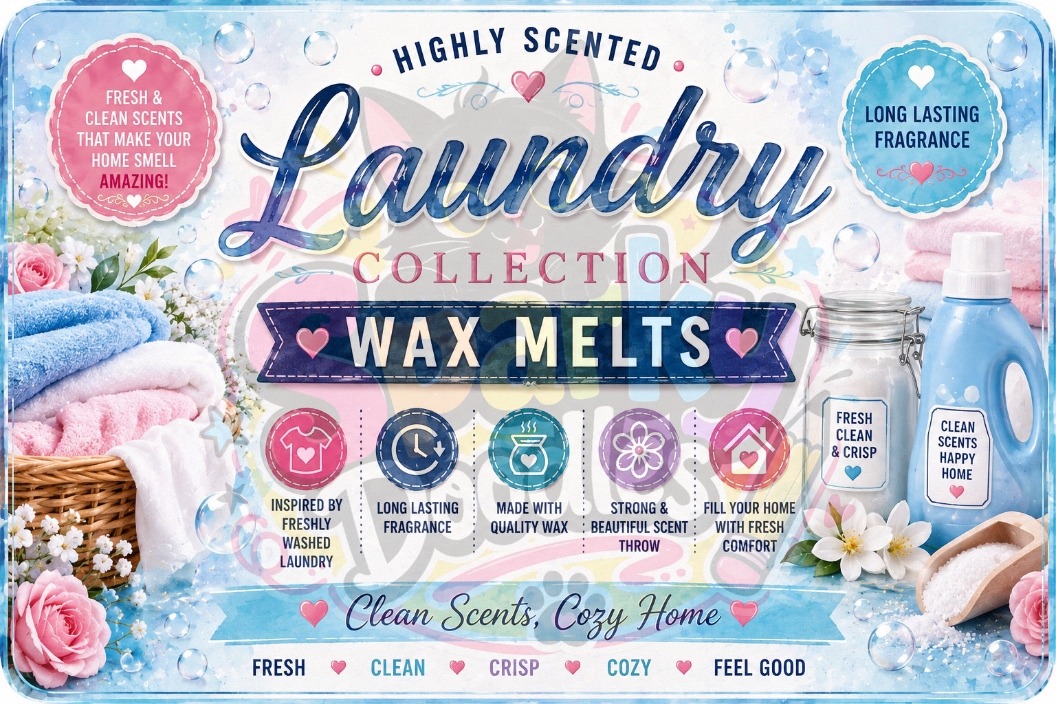 HB Wax Melt Collection Labels