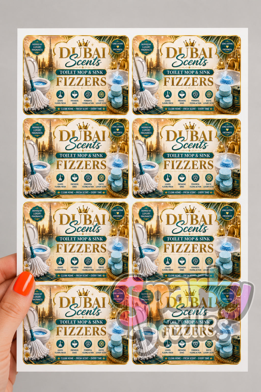 Toilet Mop & Sink Fizzers HB Box Labels
