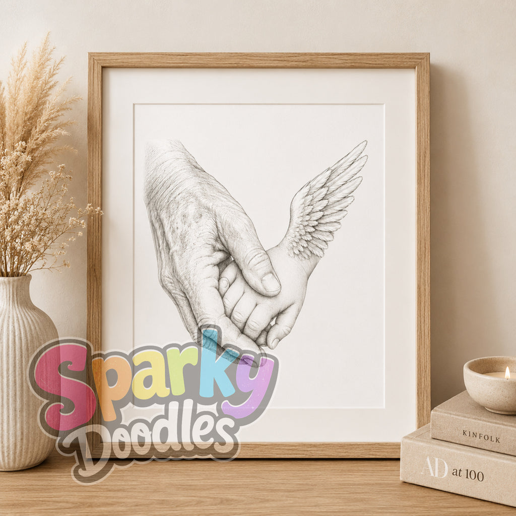 Angel Hands & Feet Child Loss & Remembrance A4 Print (Pay What You Can Afford) - A4 Keepsake - Unframed