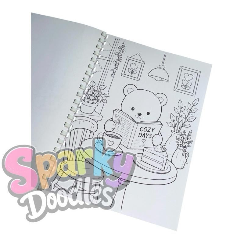 Cozy Cafes Colouring Book