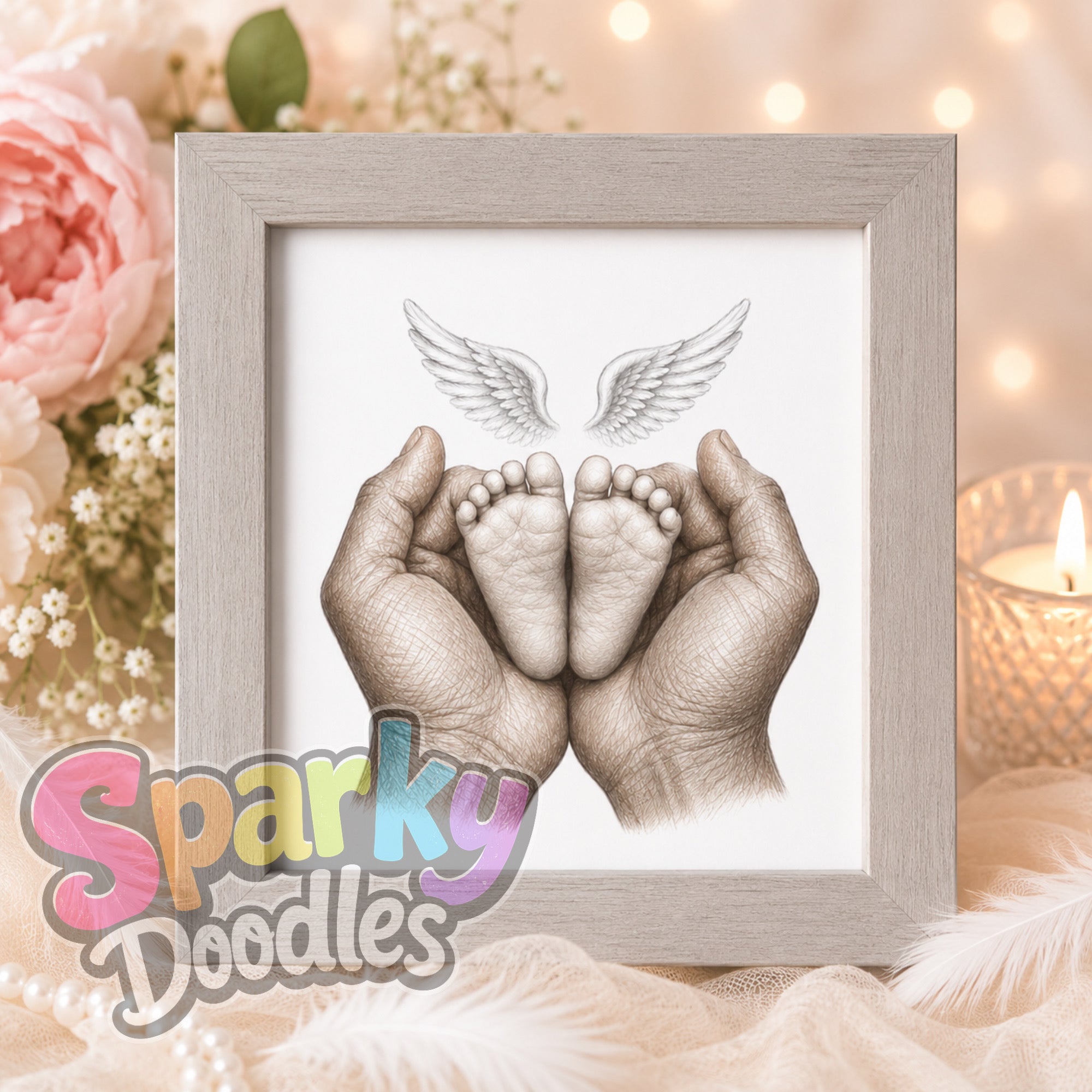 Angel Hands & Feet Child Loss & Remembrance A4 Print (Pay What You Can Afford) - A4 Keepsake - Unframed