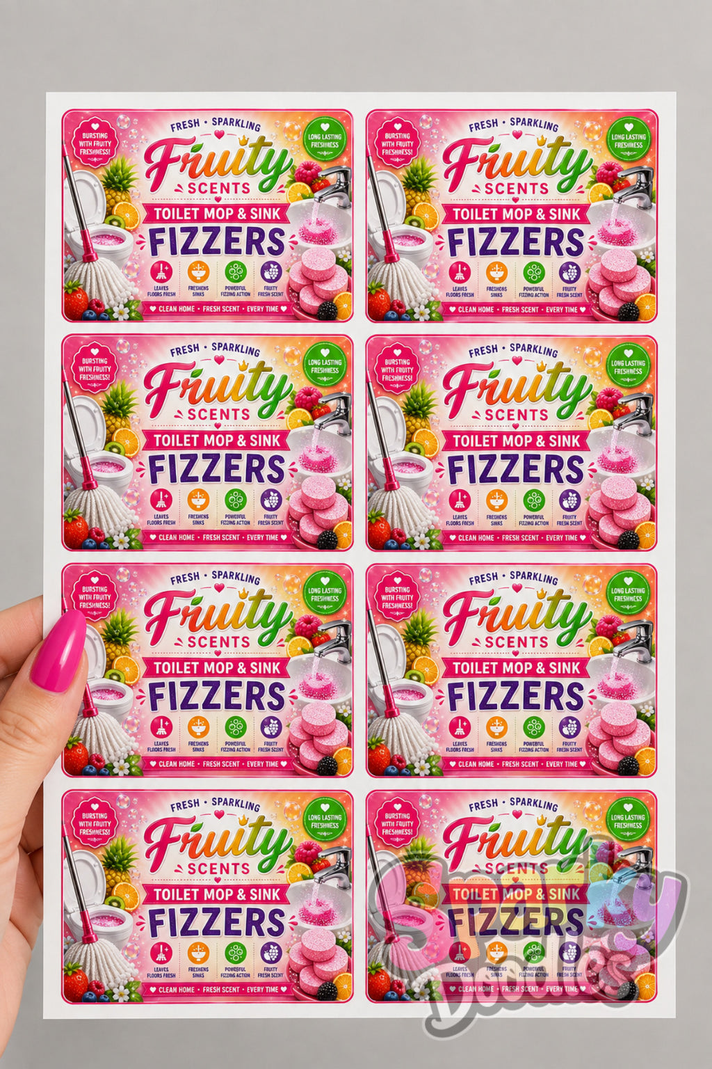 Toilet Mop & Sink Fizzers HB Box Labels