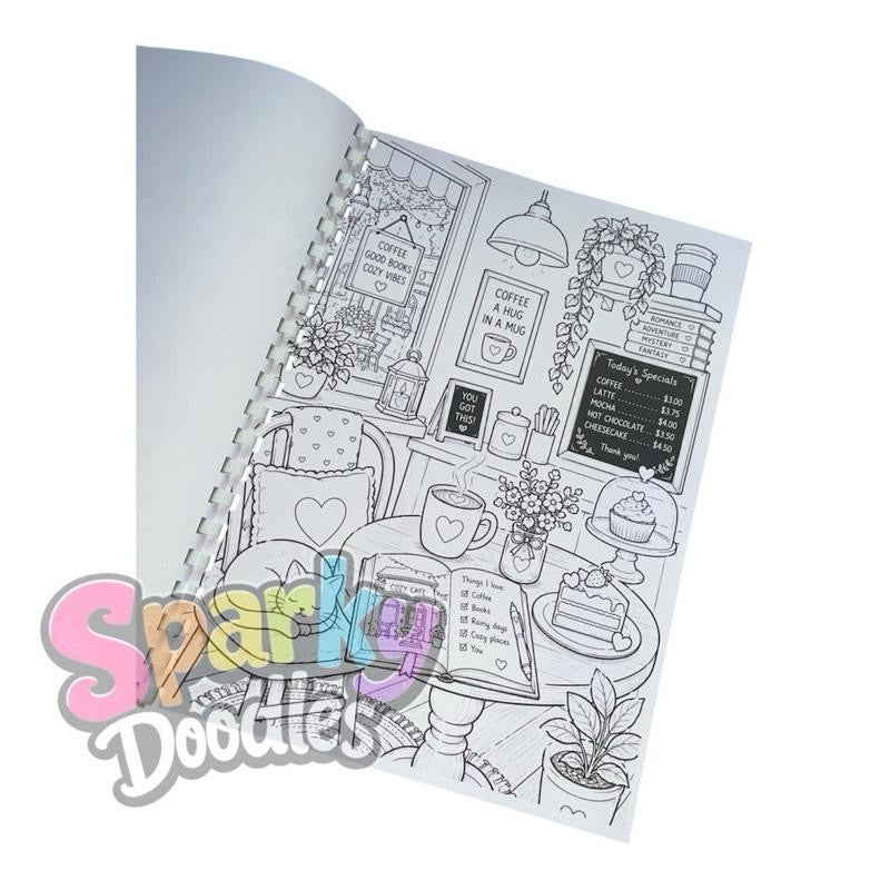 Cozy Cafes Colouring Book
