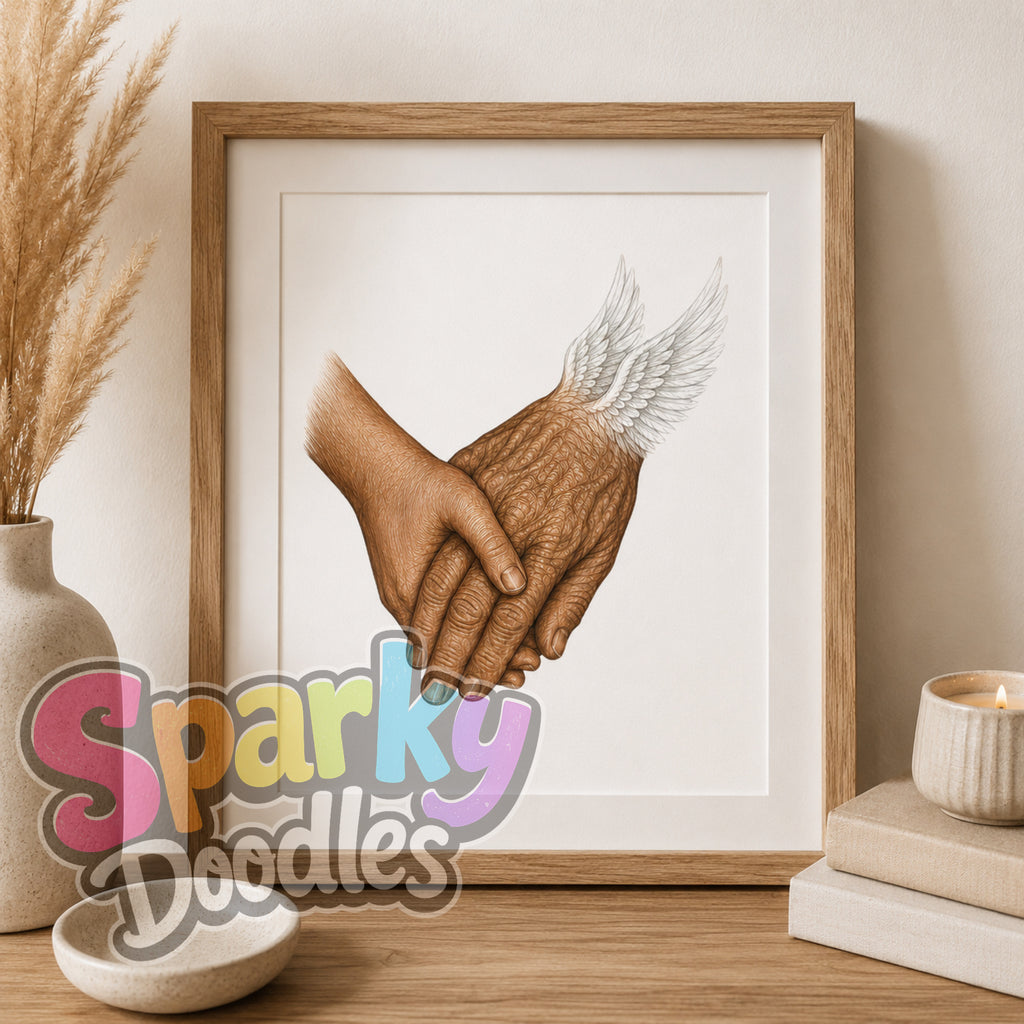 Angel Hands & Feet Child Loss & Remembrance A4 Print (Pay What You Can Afford) - A4 Keepsake - Unframed
