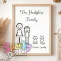 Doodle Family A4 Print