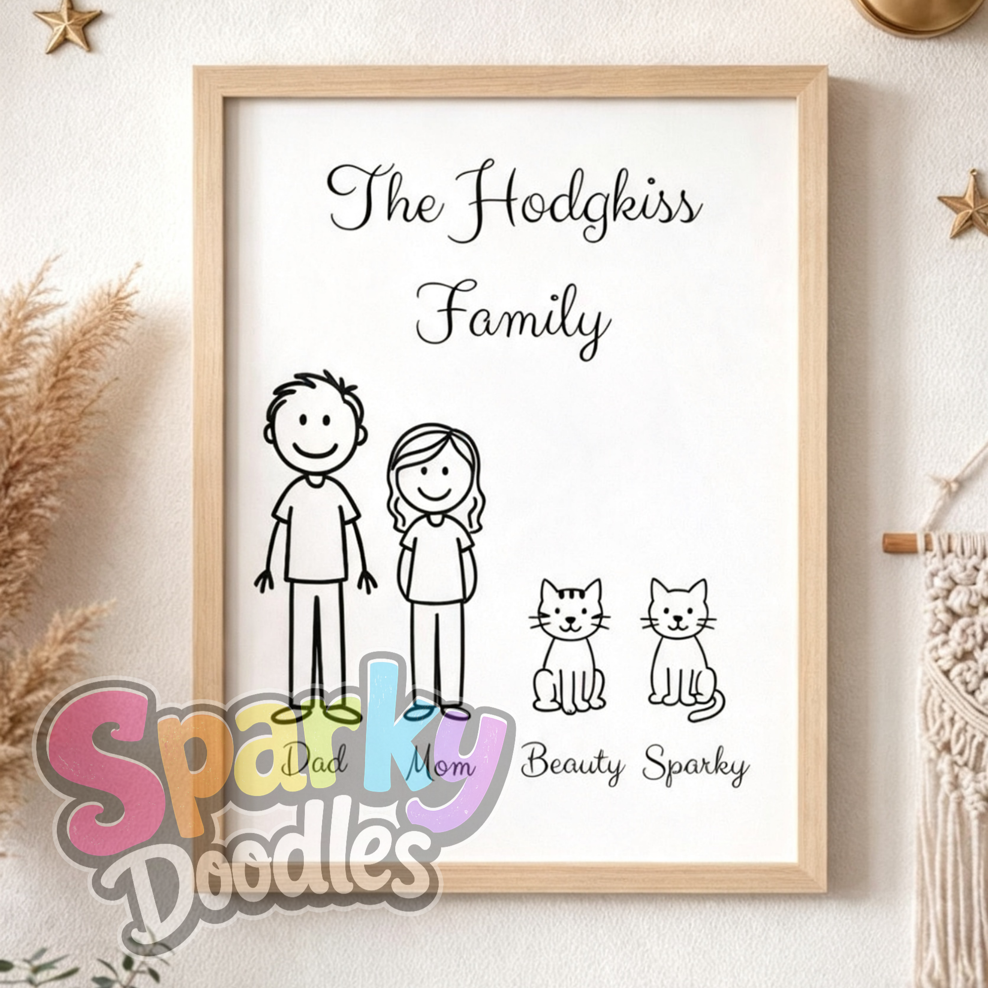 Doodle Family A4 Print
