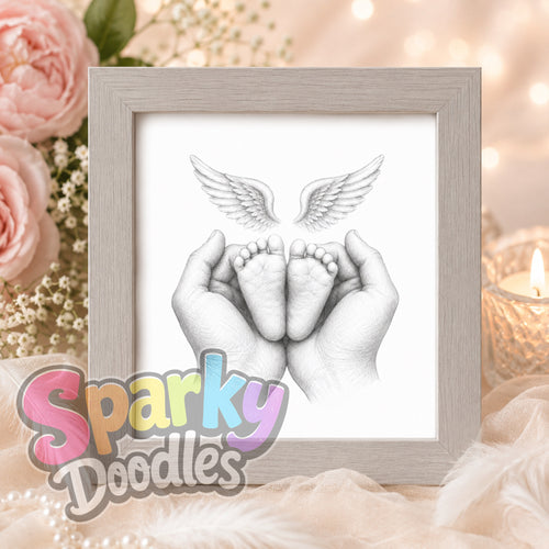 Angel Hands & Feet Child Loss & Remembrance A4 Print (Pay What You Can Afford) - A4 Keepsake - Unframed