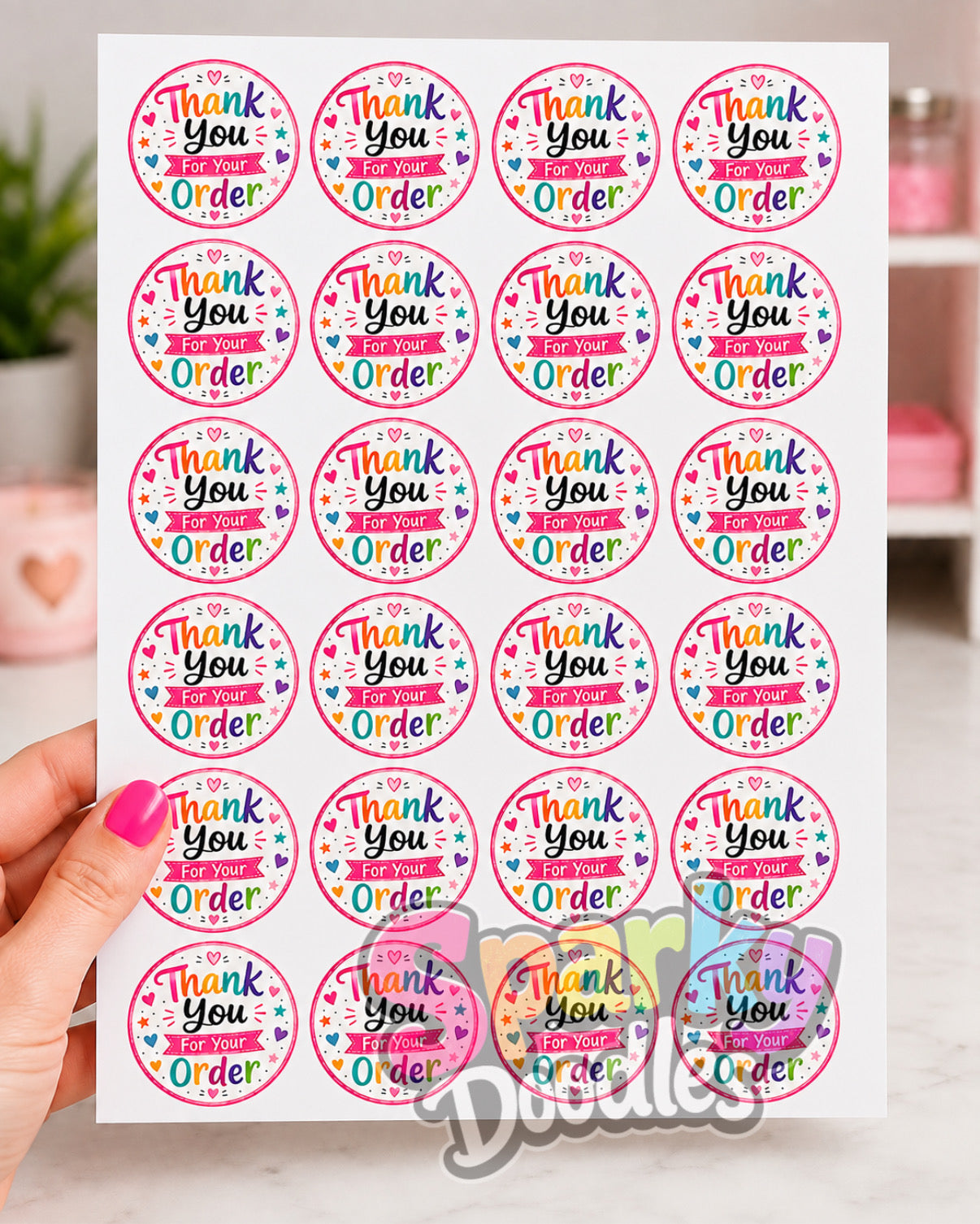 Colourful Thank You For Your Order Labels